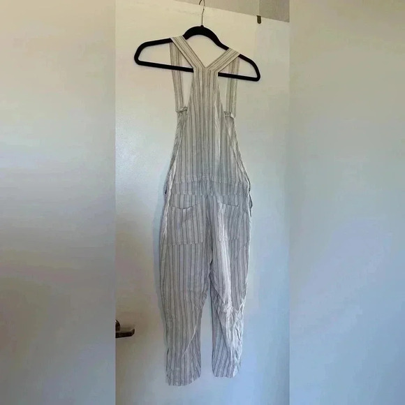 Cloth and stone for Anthropologie Tan and Cream Cropped Overalls in Size Small - Picture 5 of 8